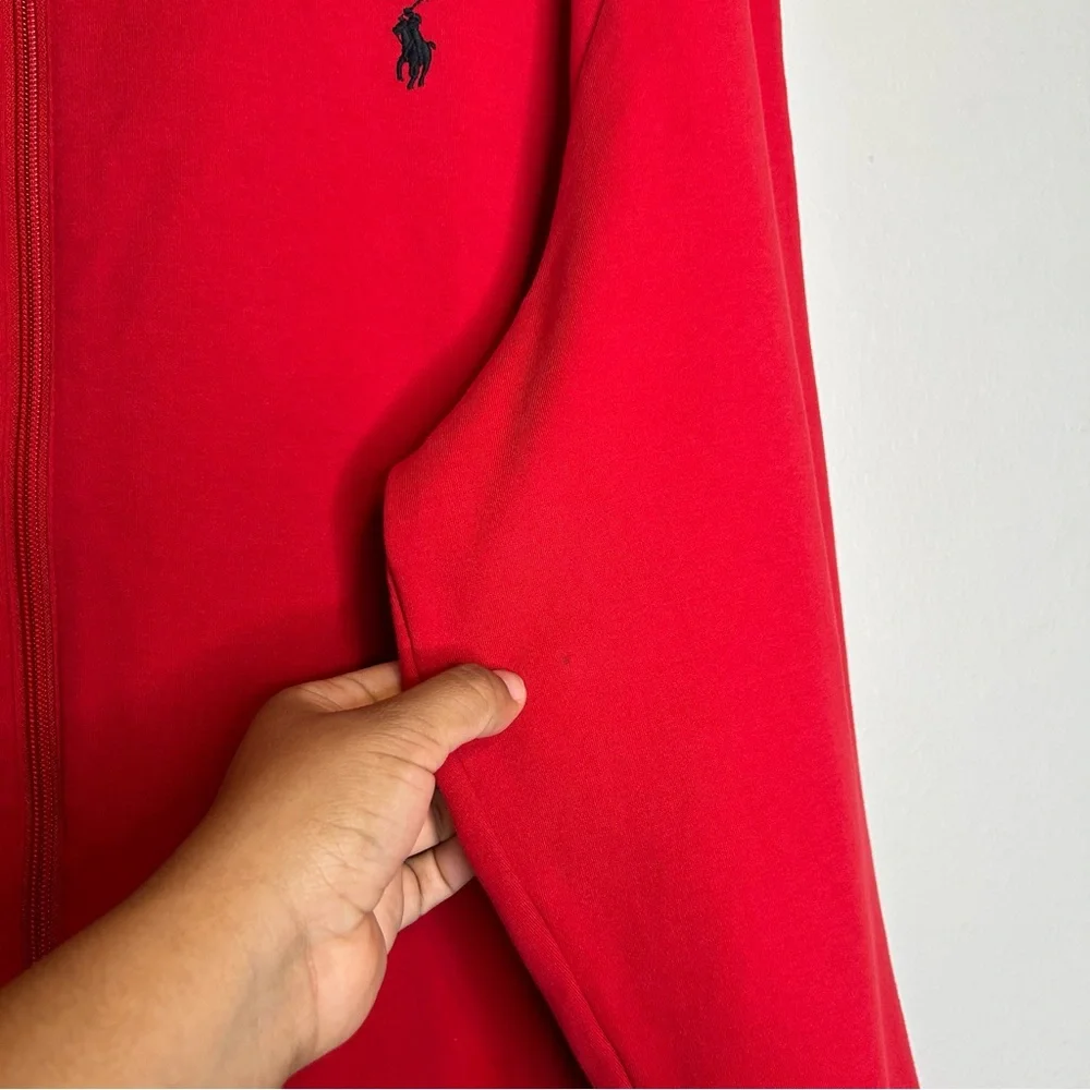 Polo Ralph Lauren Performance Contrast Tip Lightweight Red Full-Zip Track Jacket